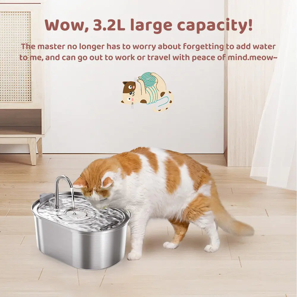 Cat Water Dispenser Stainless Steel